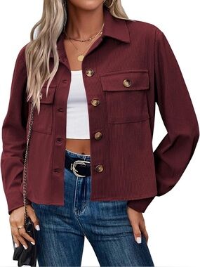 zeagoo Corduroy Trucker Jacket in Mauve